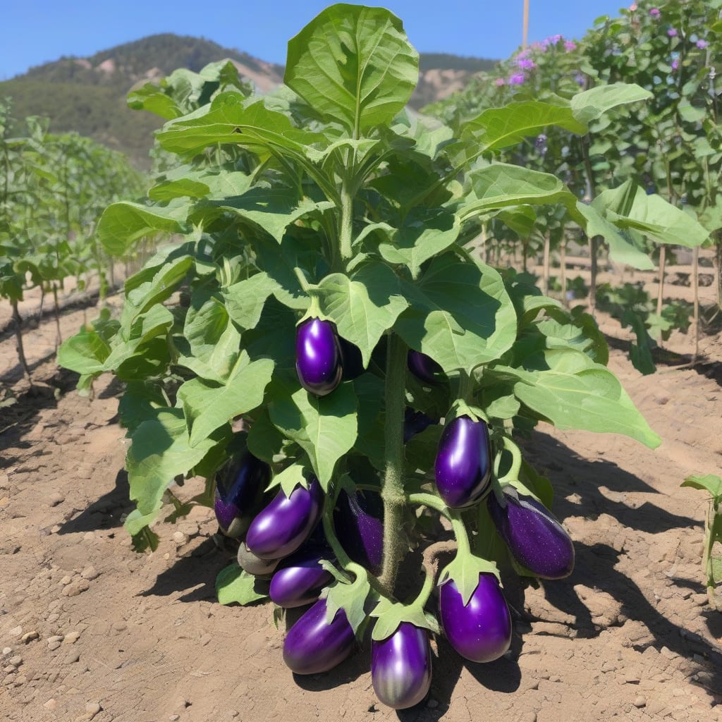 how tall does an eggplant plant grow example with annotations