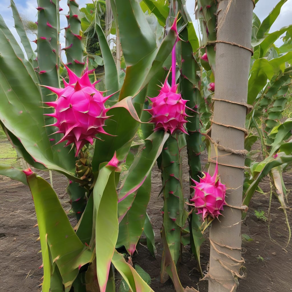 how tall does dragon fruit grow example with annotations