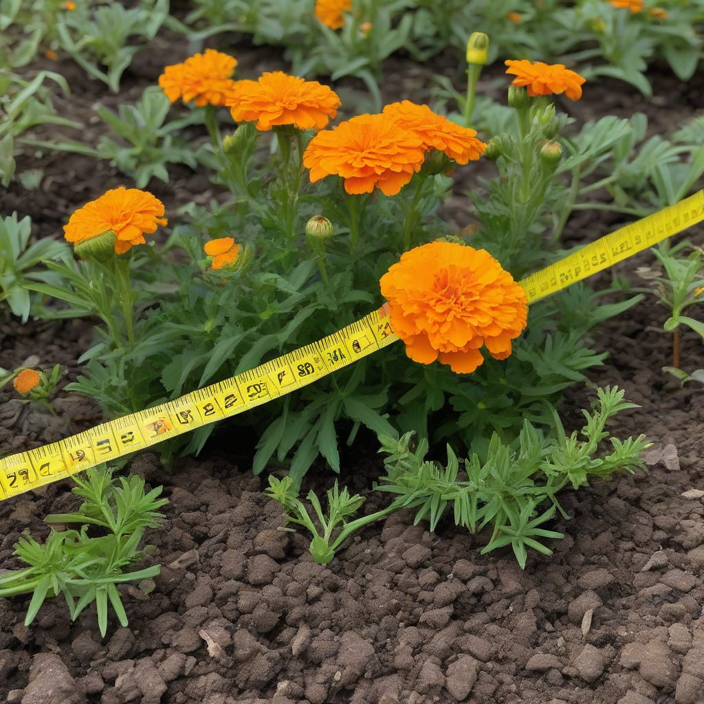 how tall does marigold grow illustration with key details
