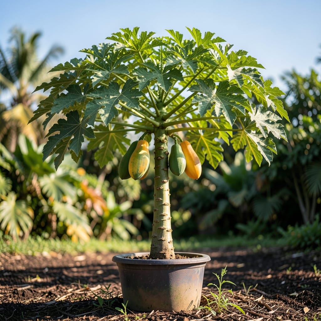 Visual representation of how tall does papaya tree grow