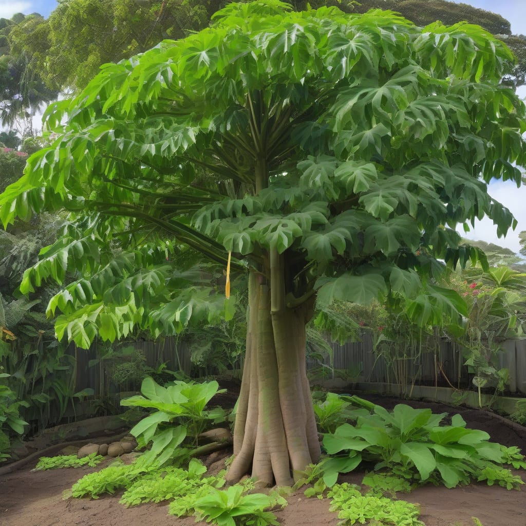How Tall Does Papaya Tree Grow: Expert Growing Tips example with annotations