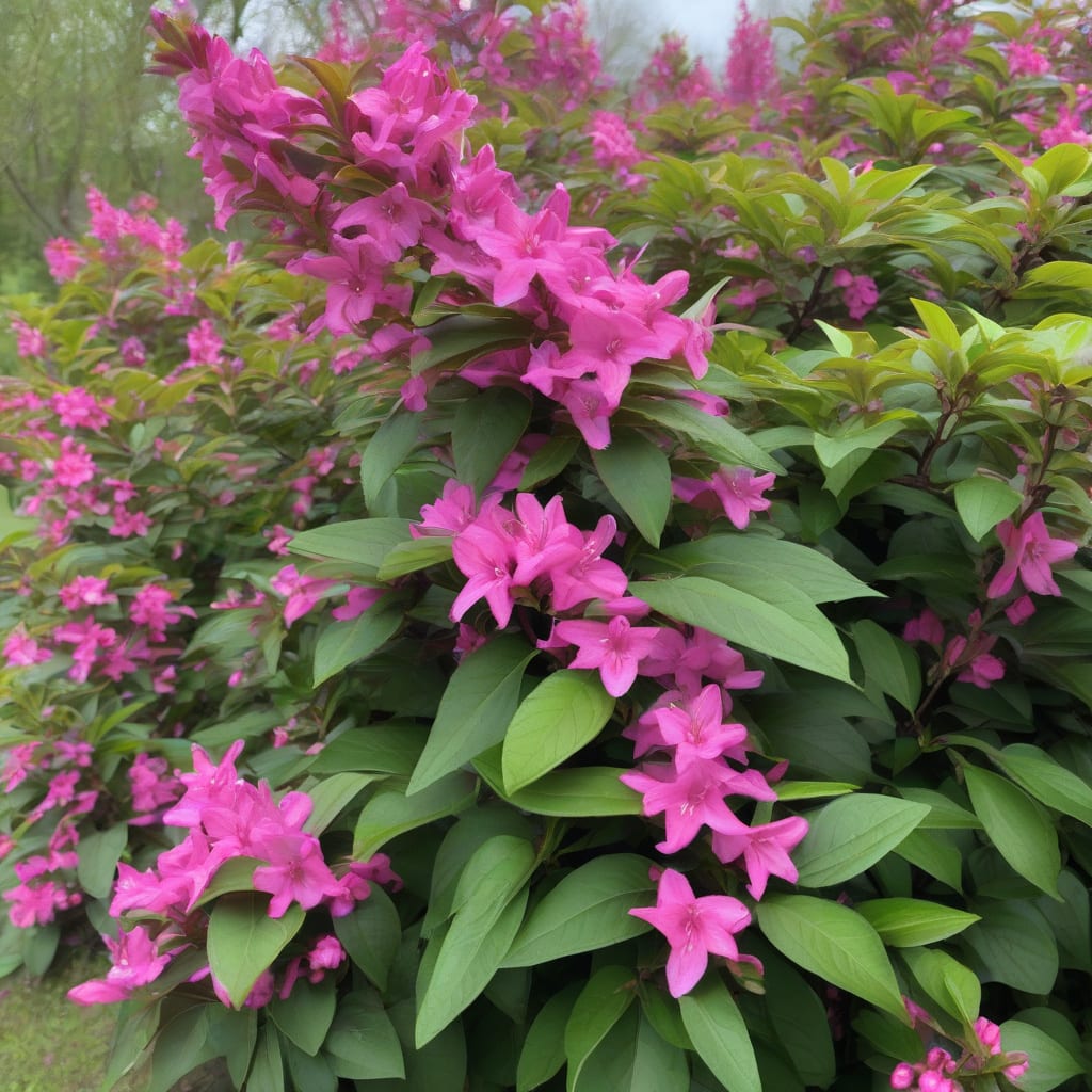 how tall does weigela grow illustration with key details