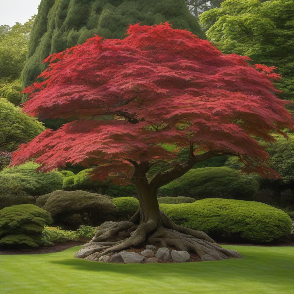 Visual representation of how tall japanese maple tree grow