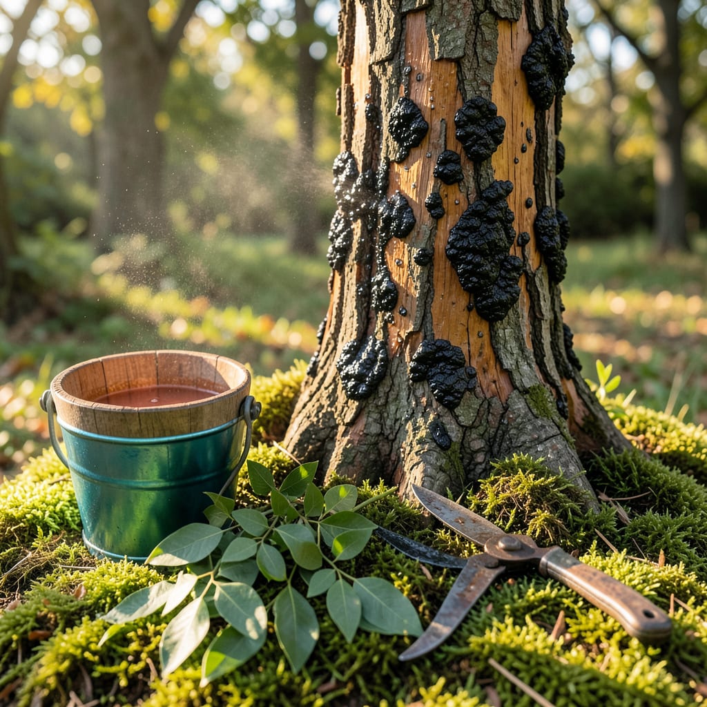 How to Get Rid of Black Fungus on Trees: Natural Treatment and Prevention Methods example with annotations