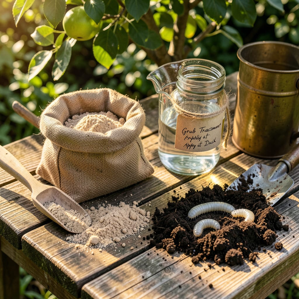 How to Get Rid of Grubs Naturally: 5 Safe Methods for a Healthier Lawn illustration with key details