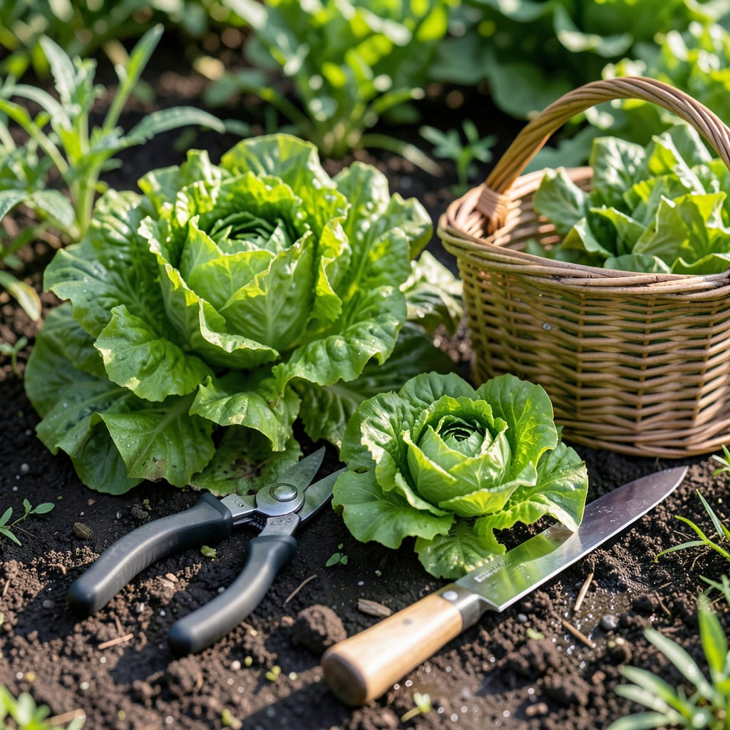 Visual representation of How to Harvest Green Leaf Lettuce: Cut and Come Again Method for Continuous Yields