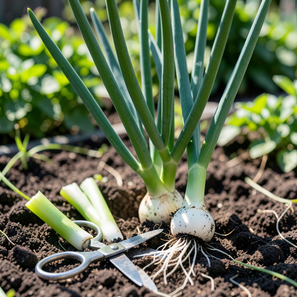 how to harvest green onions so they keep growing detailed visual guide