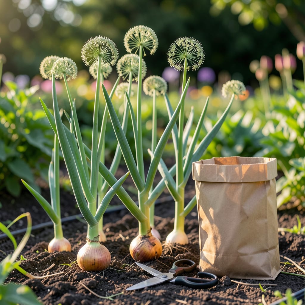 How to Harvest Onion Seeds: Step by Step Guide for Gardeners example with annotations