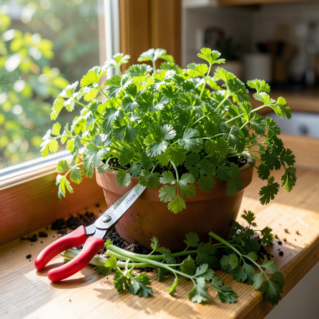 How to Harvest Parsley So It Keeps Growing: Continuous Yield Techniques example with annotations
