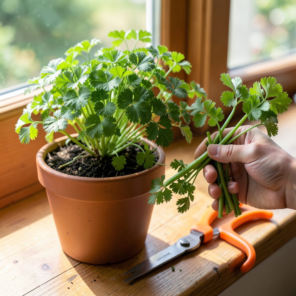 Visual representation of How to Harvest Parsley Without Killing the Plant: Snip and Regrow Methods