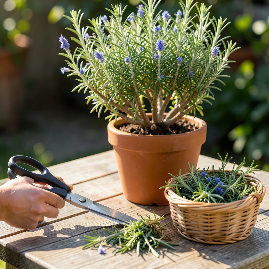How to Harvest Rosemary Plant: Prune for Fresh Growth All Year example with annotations