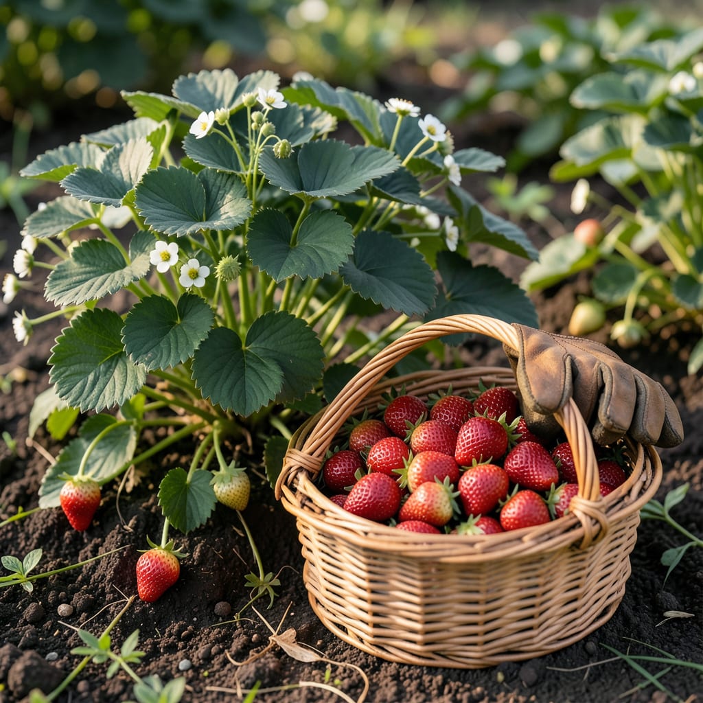 How to Harvest Strawberries: Pick at Peak Ripeness for Maximum Flavor example with annotations