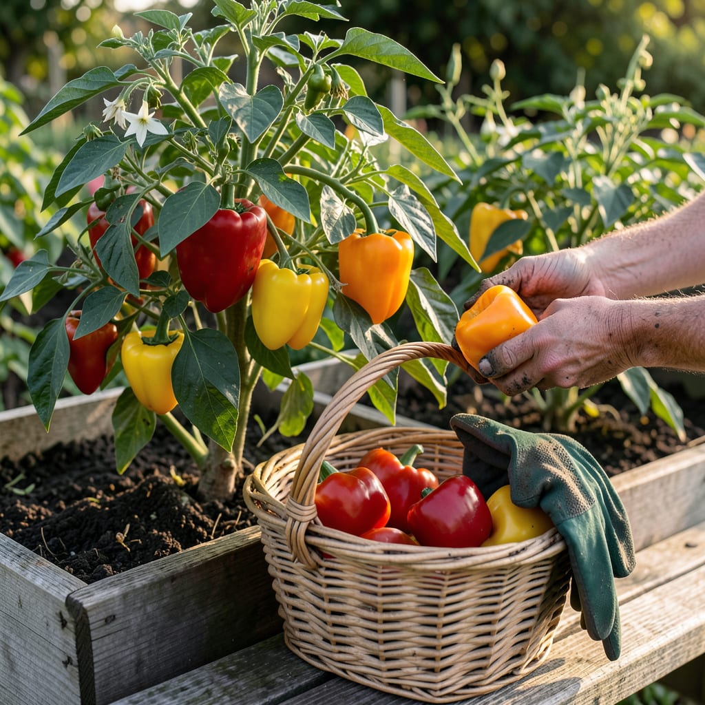 How to Know When a Bell Pepper Is Ready to Pick: The Gloss and Give Test for Gardeners example with annotations