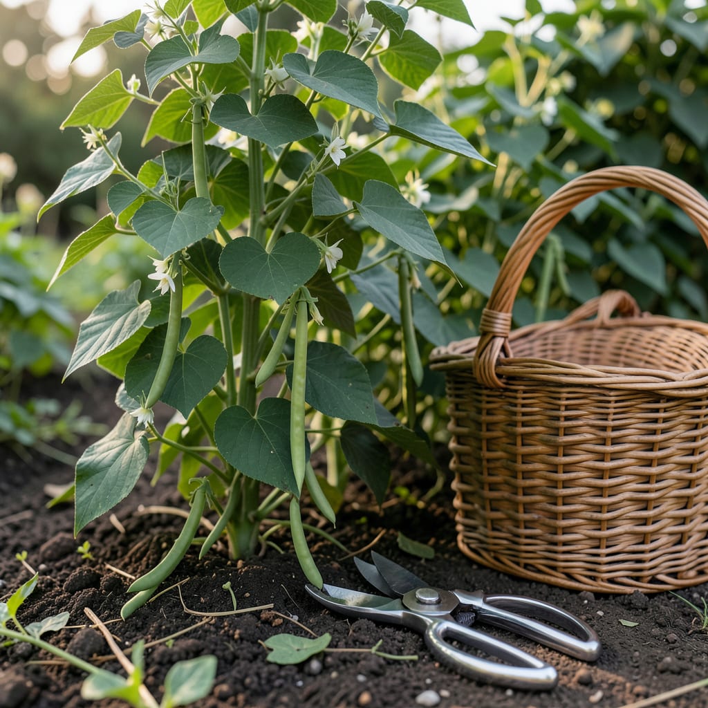 How to Know When Beans Are Ready to Harvest: Pod Texture and Color Clues example with annotations