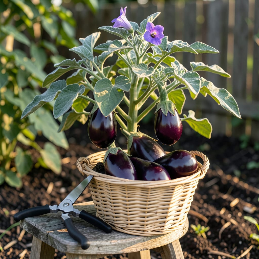 How to Know When Eggplant Is Ready to Pick: The Skin Gloss Test Gardeners Swear By example with annotations