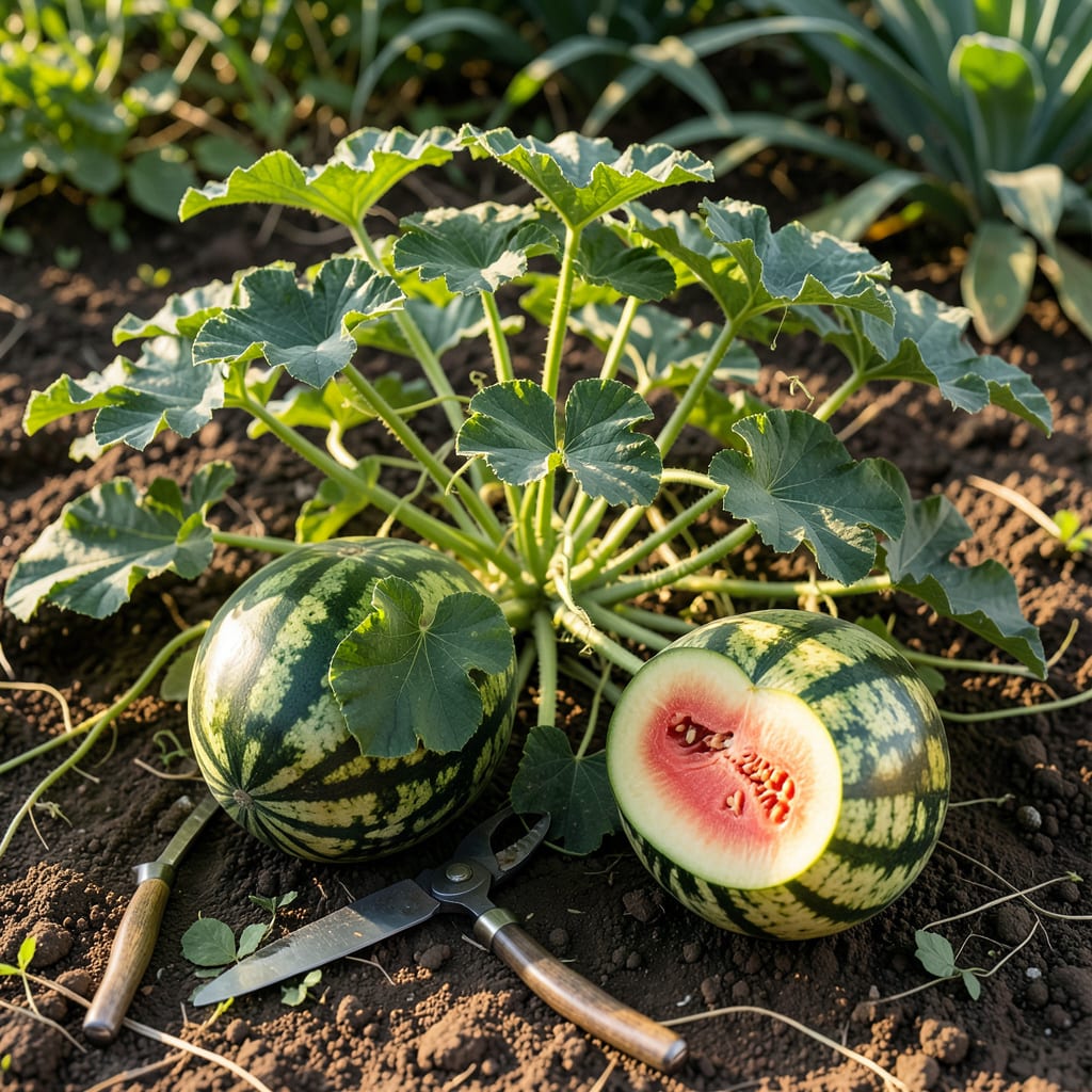 Comprehensive How to Know When to Harvest Watermelon: Vine and Tendril Clues for Gardeners visual reference