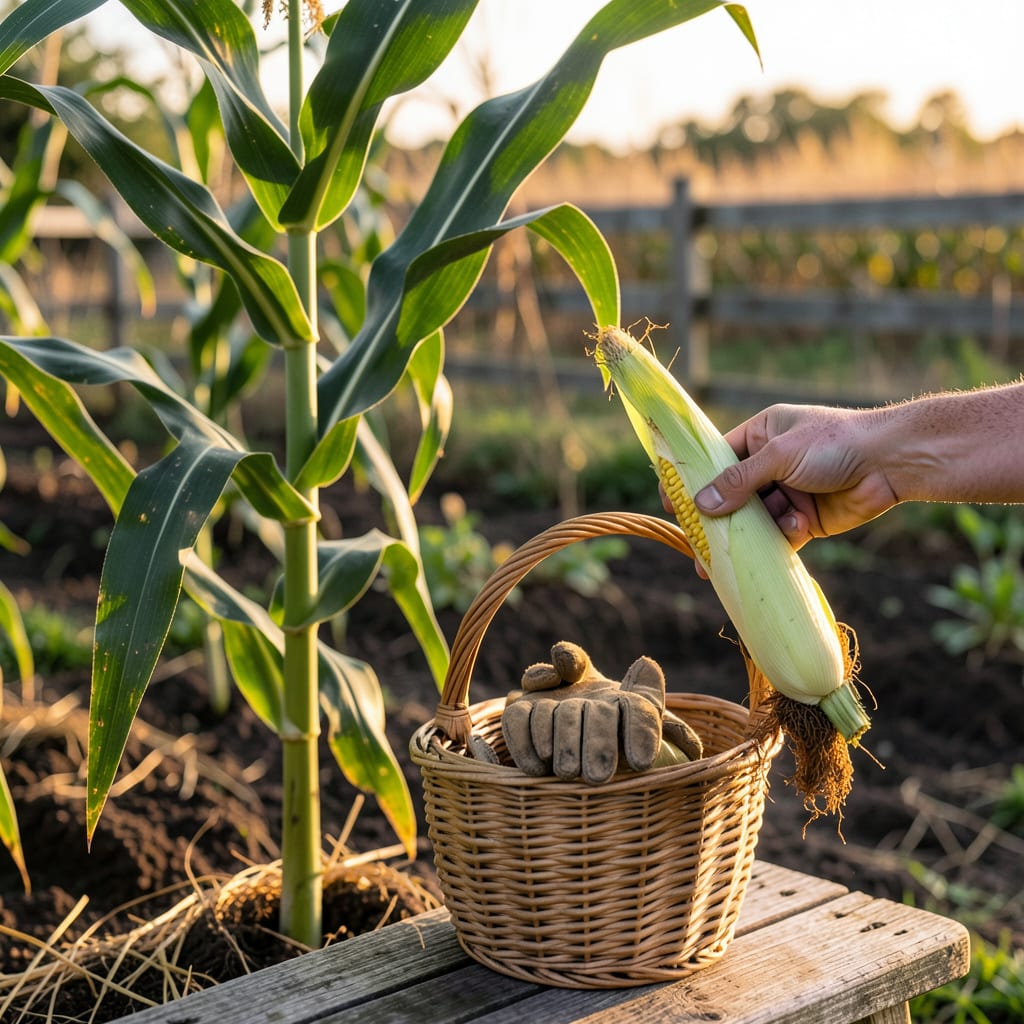 Visual representation of how to know when to pick corn