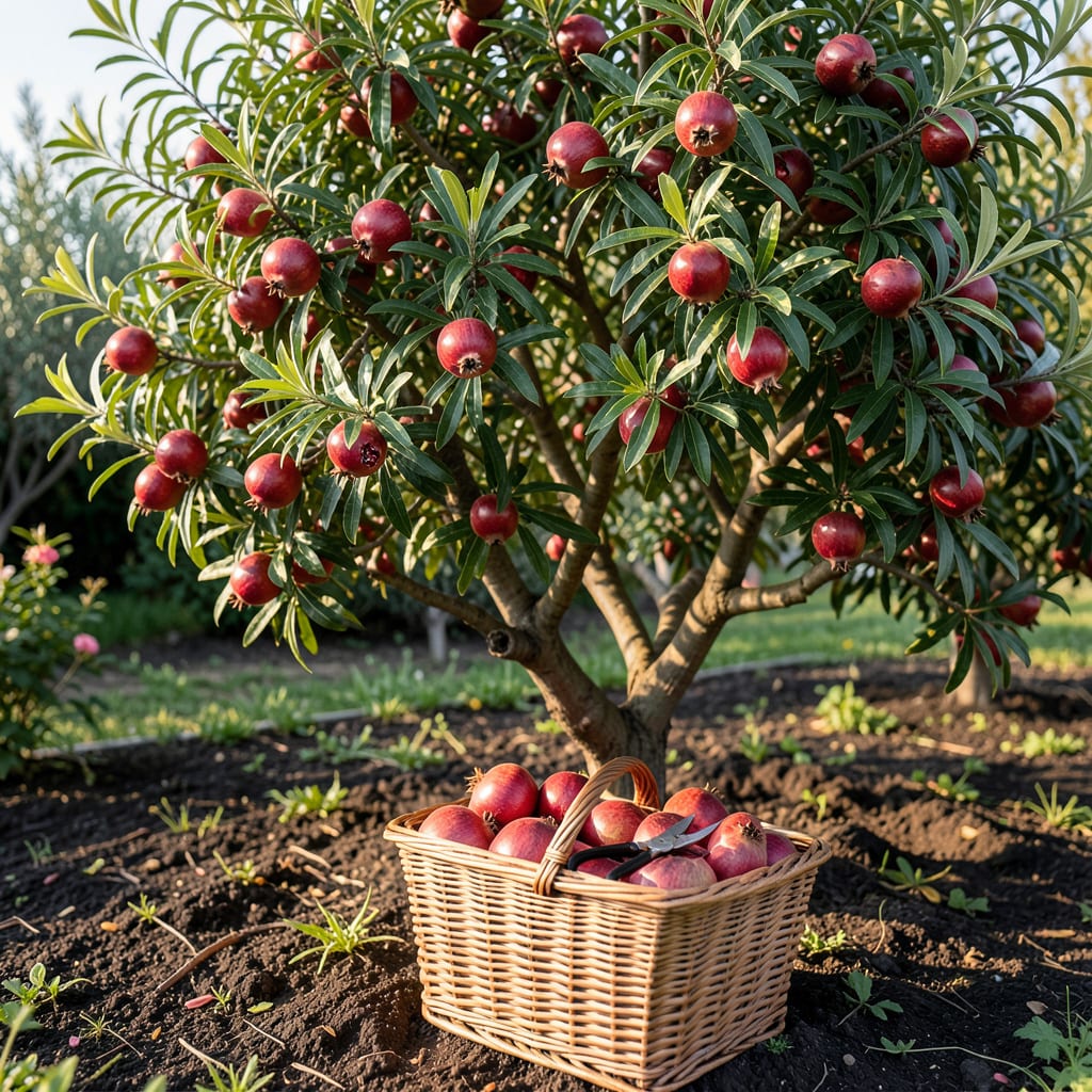 How to Know When to Pick Pomegranate: 3 Sure Signs of Ripeness example with annotations