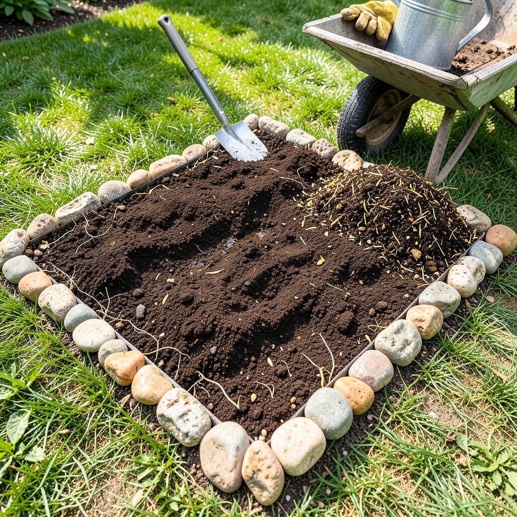 How to Prepare Soil for Planting Flowers: The Gardener’s Secret to Vibrant Blooms example with annotations