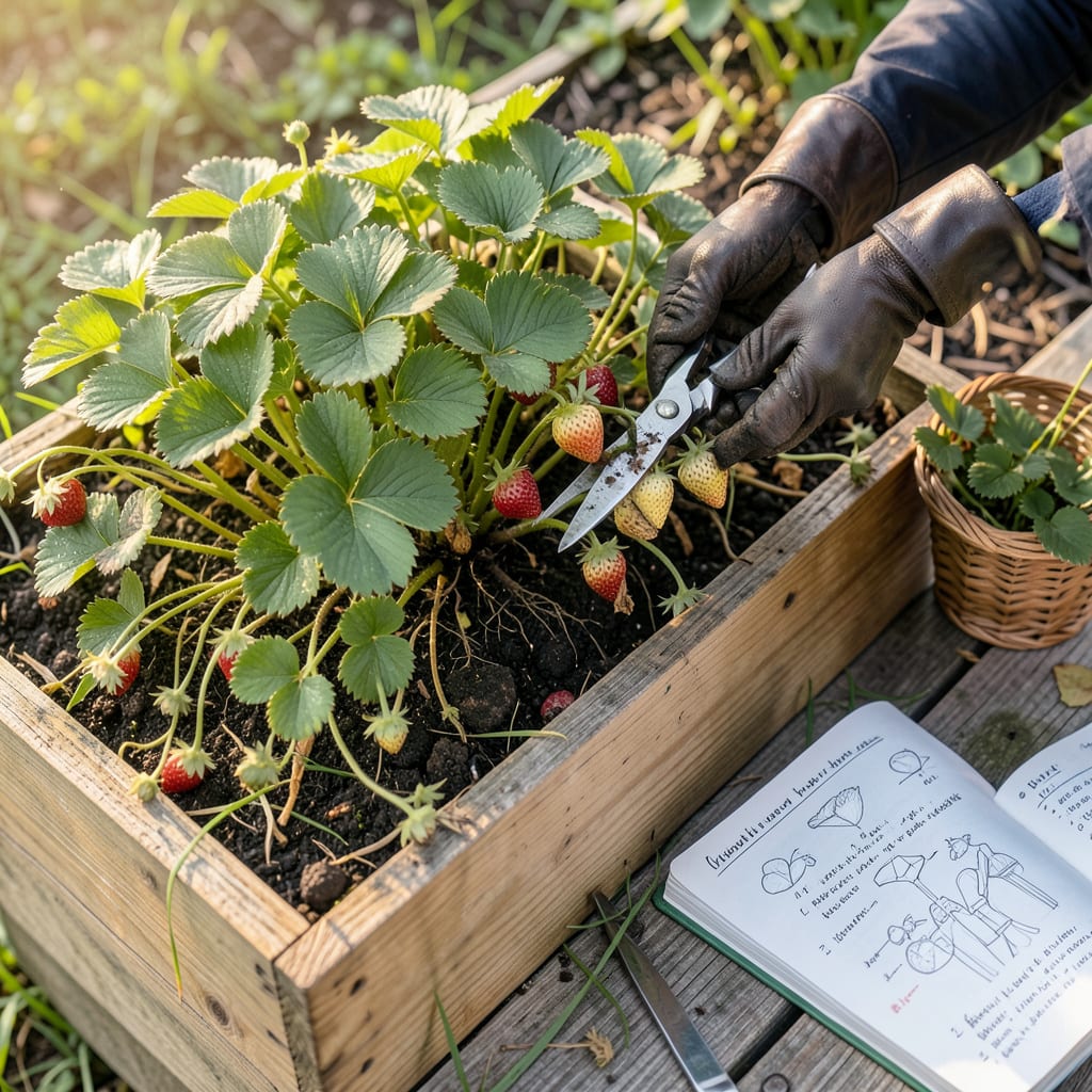 How to Prune Strawberries: Boost Yields With This Simple Technique illustration with key details
