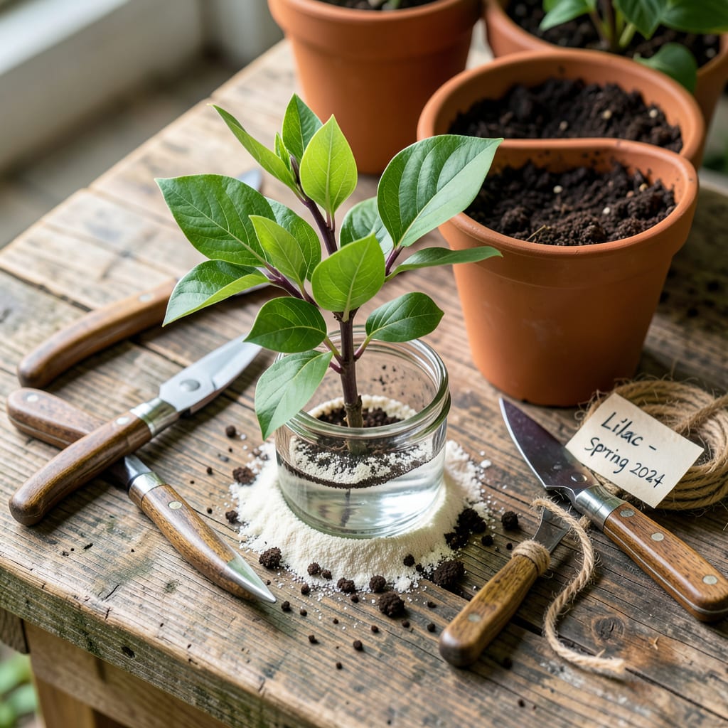 How to Root a Lilac Bush: Step by Step Propagation for New Plants example with annotations