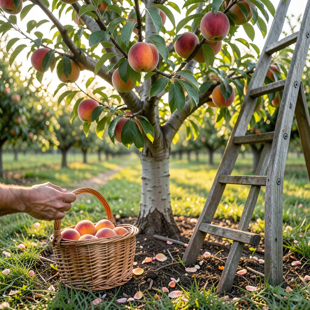 how to tell when a peach is ready to pick example with annotations