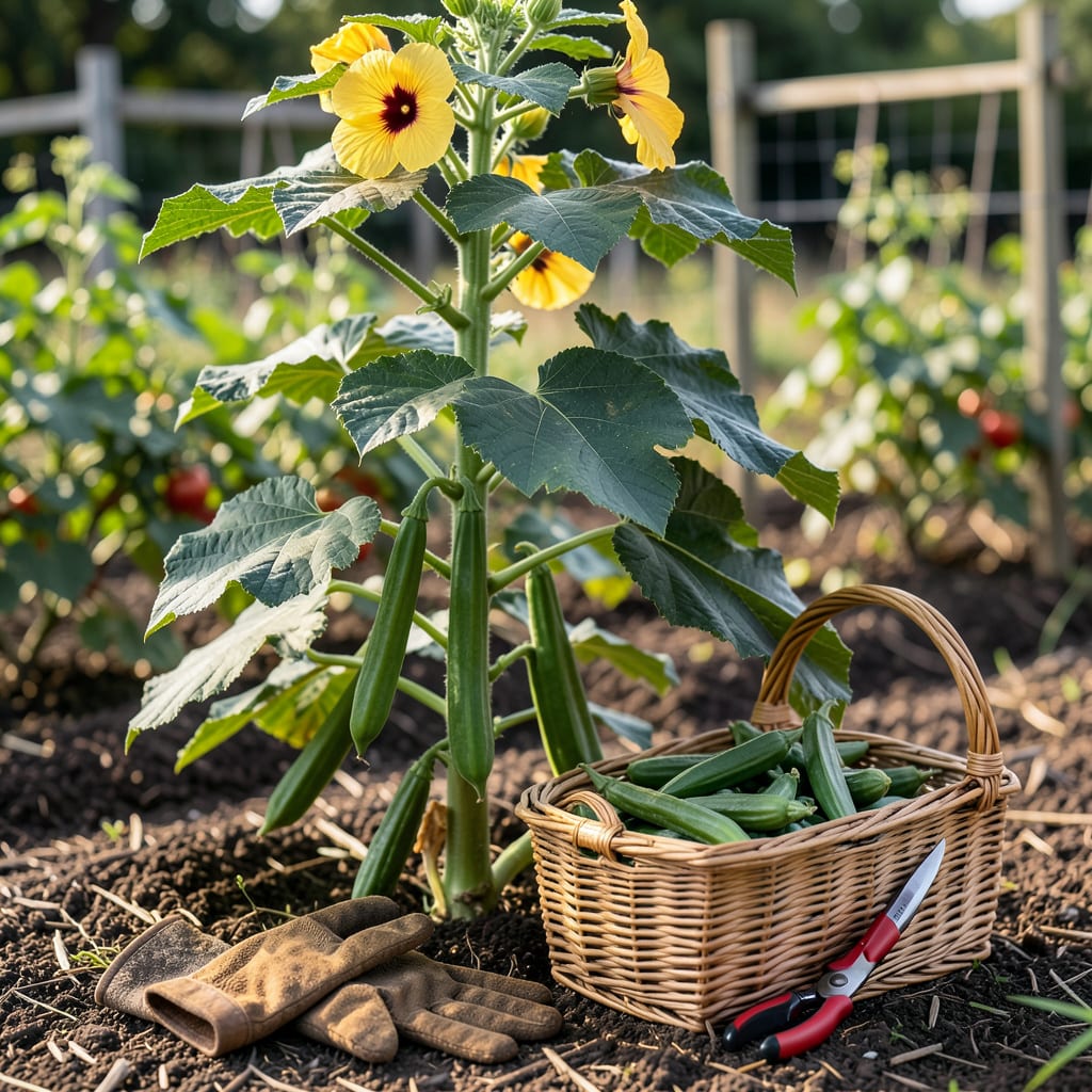 how to tell when okra is ready to pick example with annotations