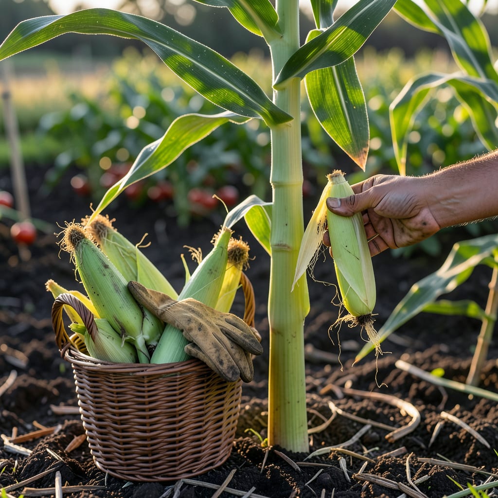 How to Tell When to Pick Corn: The Silky Tassel and Kernel Juice Test detailed visual guide