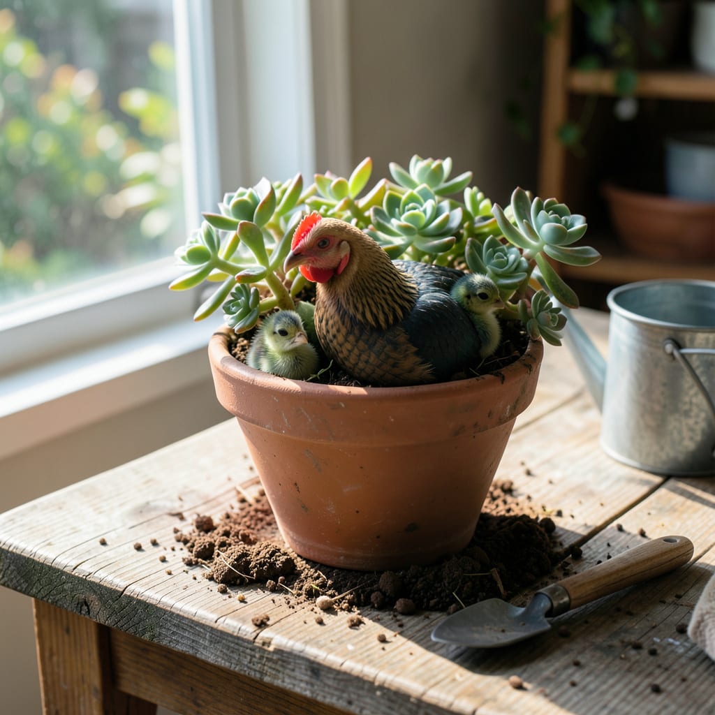 Comprehensive how to transplant hens and chicks visual reference