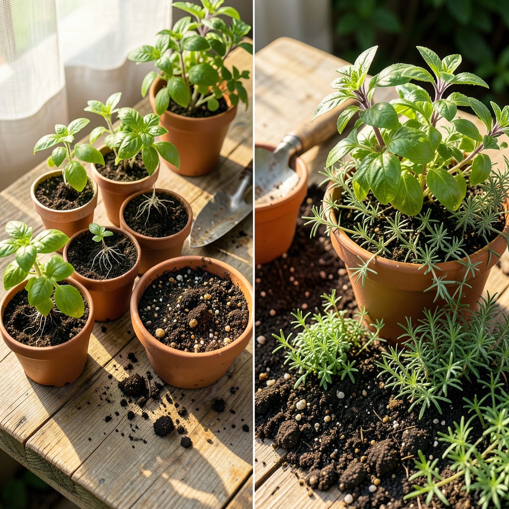 How to Transplant Herbs: Foolproof Steps for Thriving Plants illustration with key details