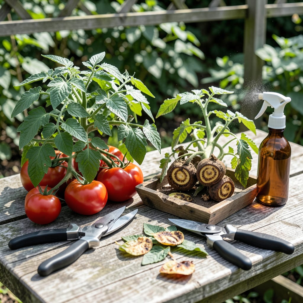 How to Treat Early Blight on Tomatoes: Effective Organic Solutions for Healthy Plants illustration with key details