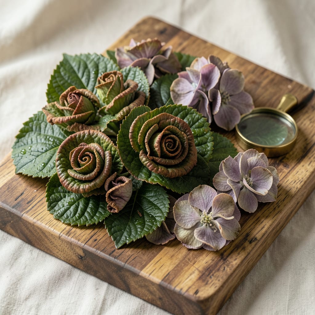 Hydrangea Diseases Leaf Curl: Early Signs and Prevention Tips example with annotations
