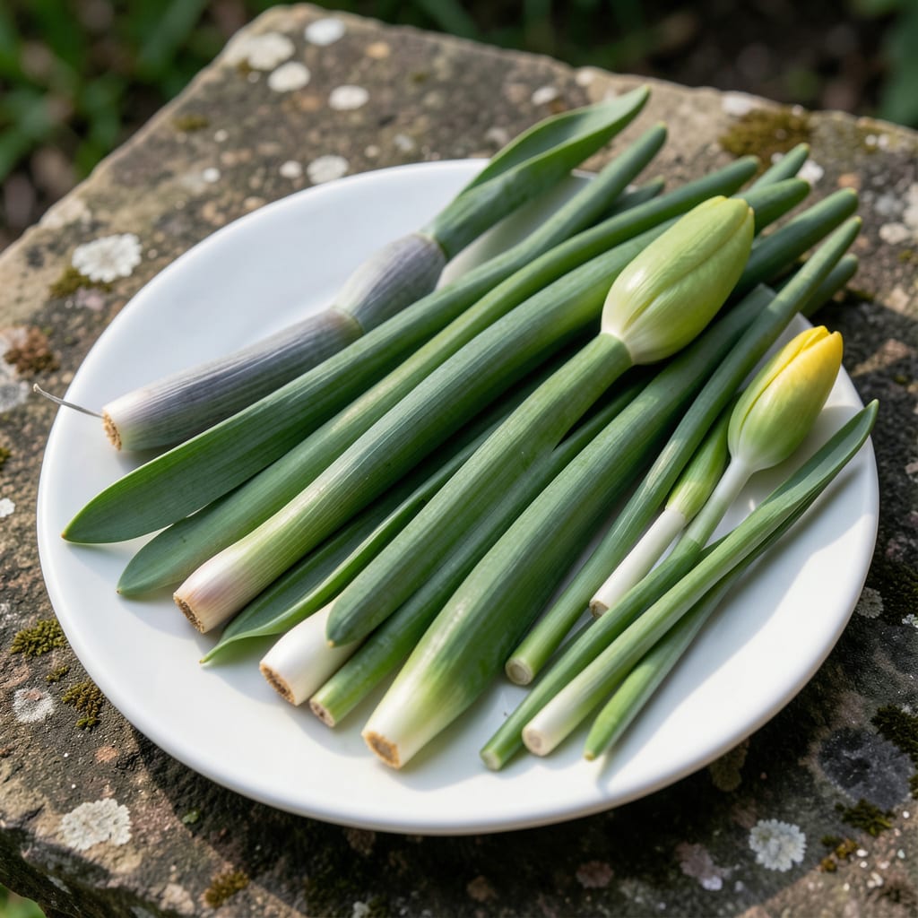 Identifying Bulbs by Leaves: Shape and Vein Patterns for Gardeners illustration with key details