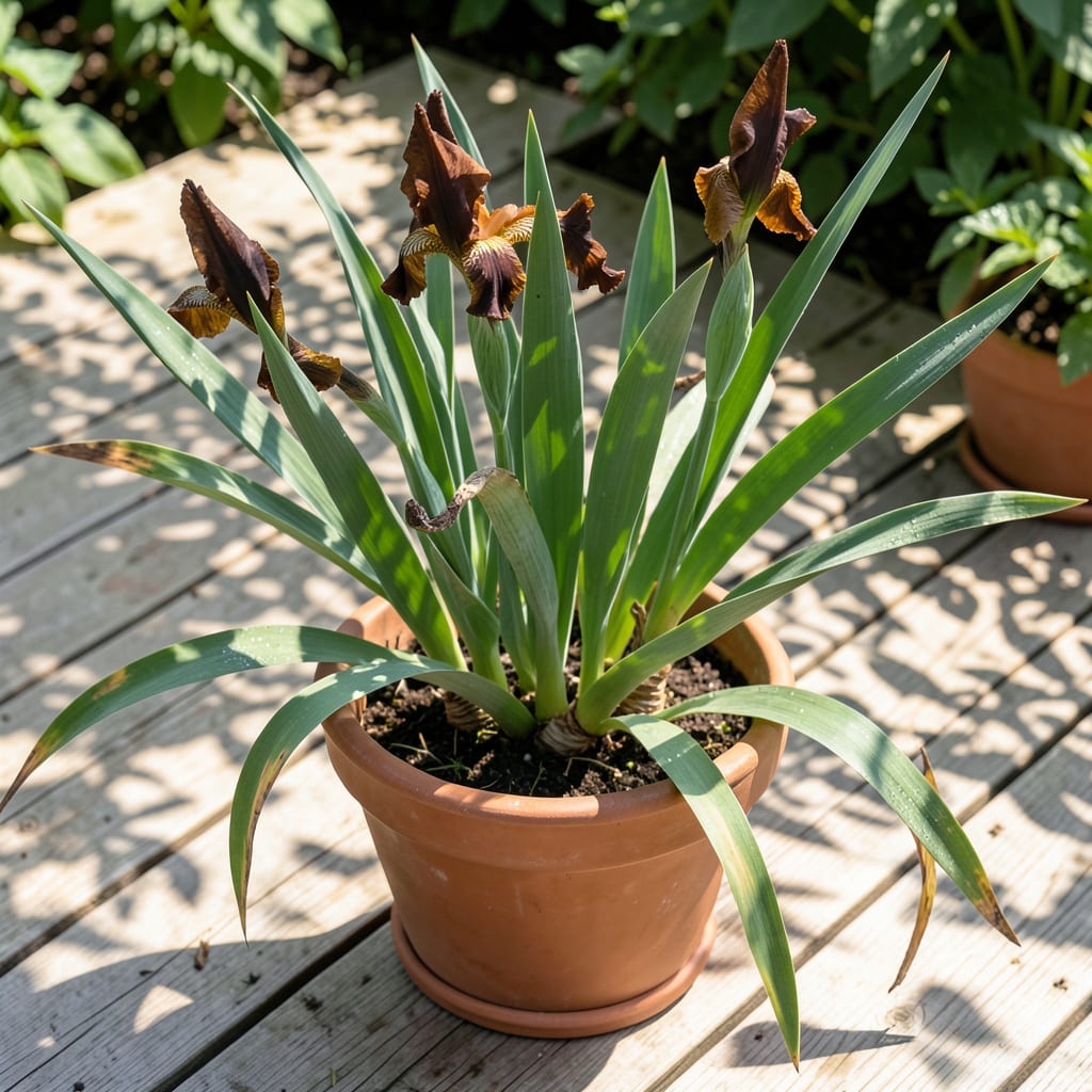 Iris Leaves Turning Brown: Early Detection and Plant Rescue Tactics detailed visual guide