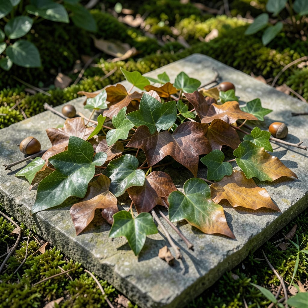 Ivy Leaves Turning Brown: Nutrient Imbalance and Light Adjustments illustration with key details