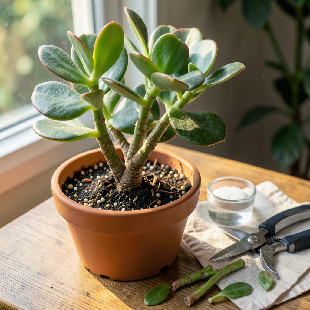 Jade Plant Pruning: The Foolproof Guide for Bushier Growth example with annotations