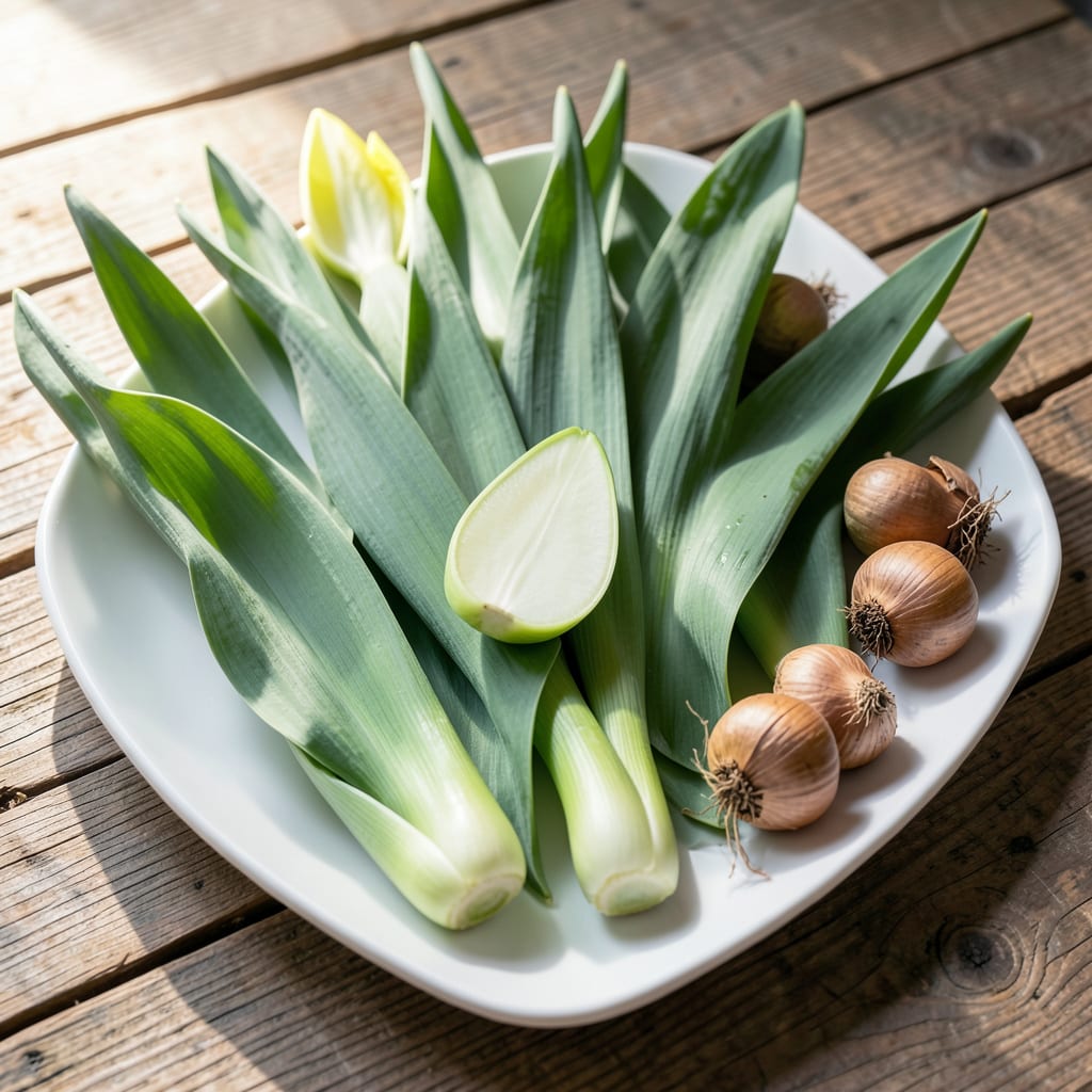 Complete leaf shape bulb leaves identification overview image