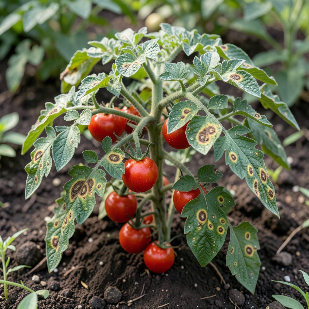 Leaf Spot Disease Tomato Plants: Early Signs And Organic Treatment example with annotations