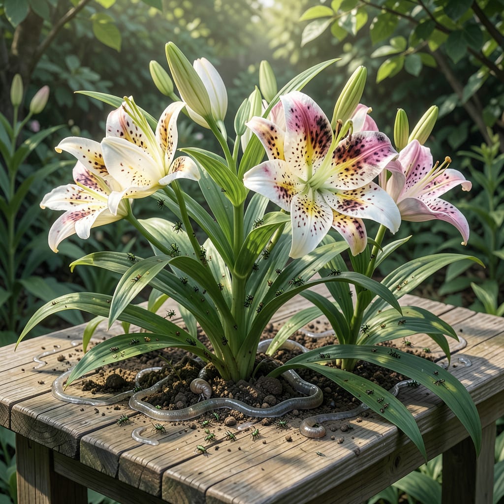 Visual representation of Lily Pests and Diseases: Early Detection and Organic Fixes
