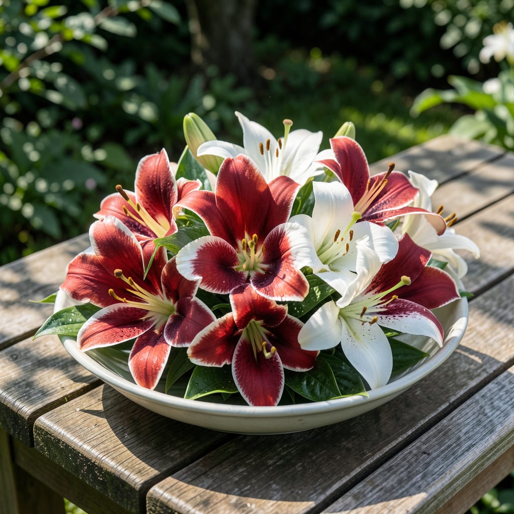 Visual representation of Lily Red and White: Vibrant Blooms for Seasonal Gardens