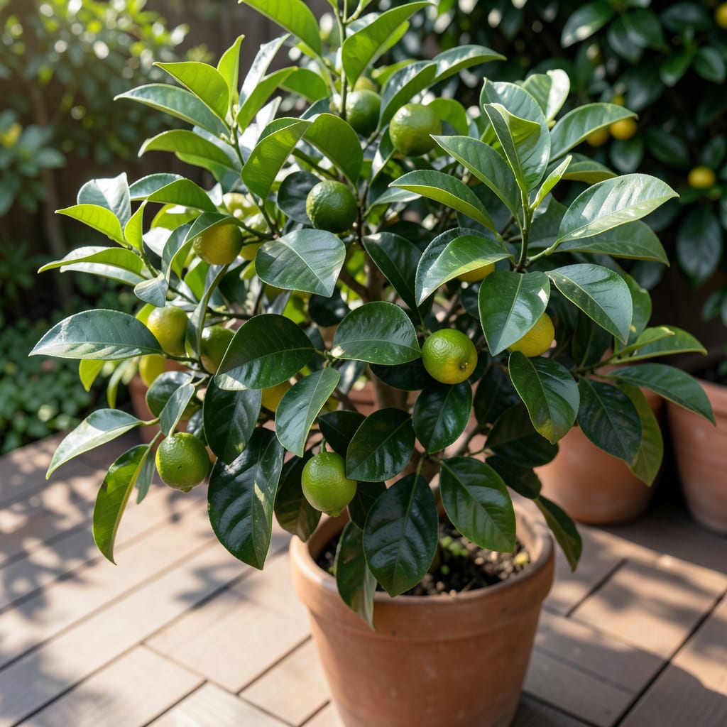 Complete lime tree leaves curling up overview image