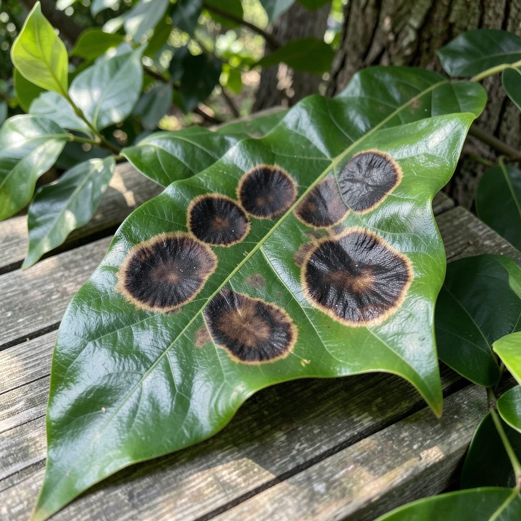 magnolia fungal leaf spot detailed visual guide