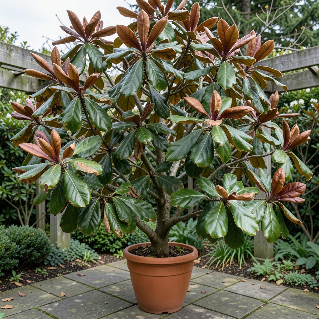 Comprehensive magnolia tree problems brown leaves visual reference