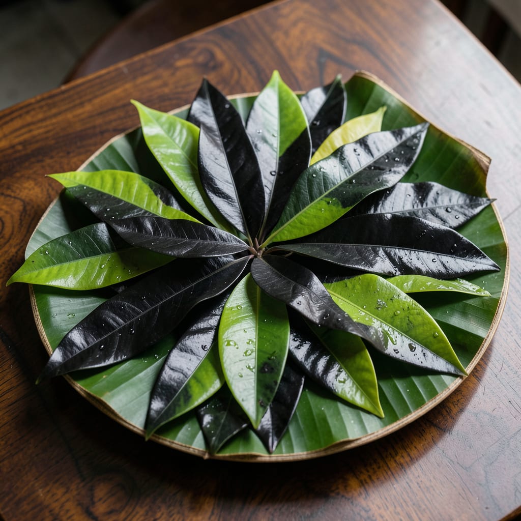mango leaves turning black illustration with key details