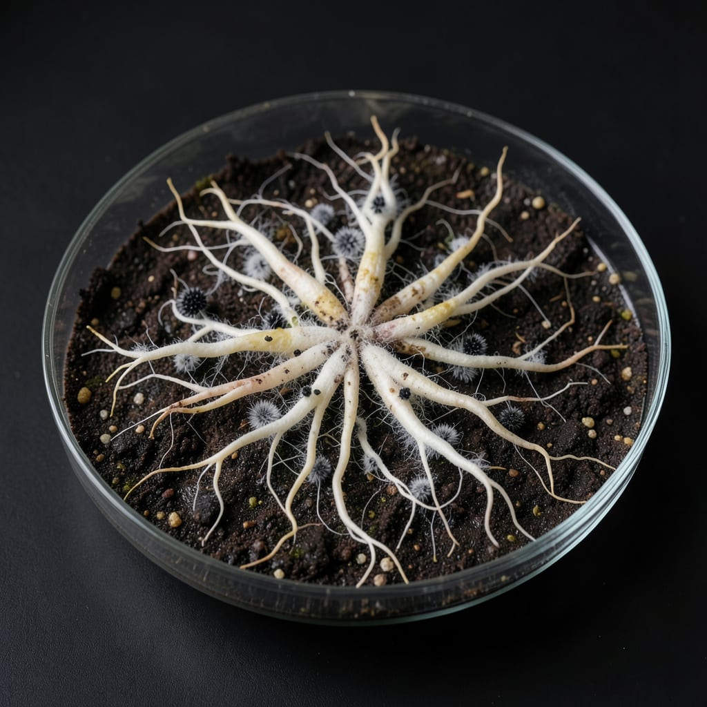 Mold on Plant Roots: Early Detection and Organic Rescue Steps example with annotations
