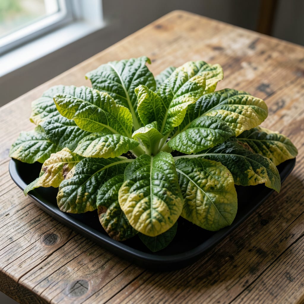 Mosaic Virus in Plants: Visual Symptoms and Organic Control Methods example with annotations