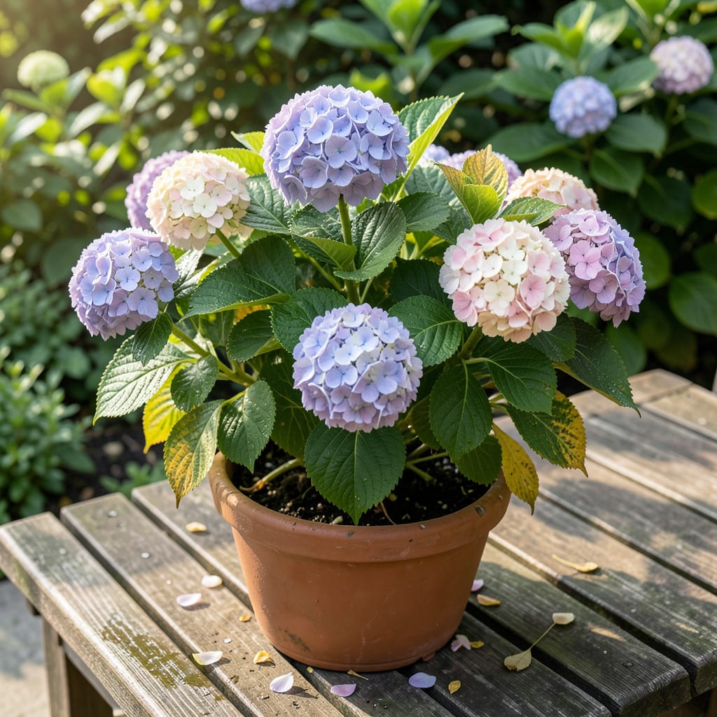 Visual representation of my hydrangea leaves are turning yellow