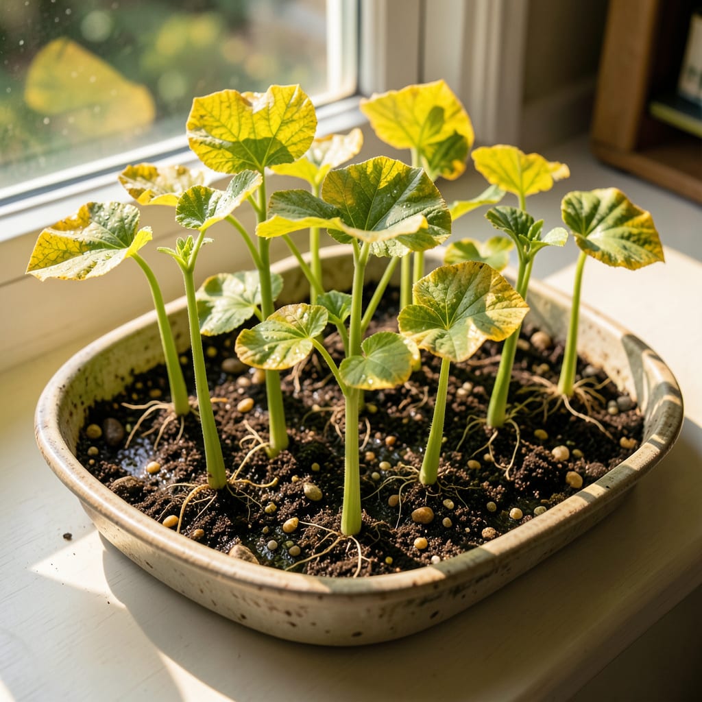 Okra Seedlings Yellow Leaves: Nutrient Deficiency Signs and Solutions illustration with key details