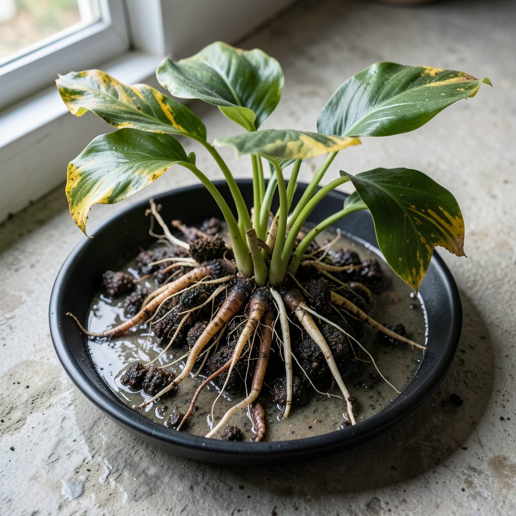 Comprehensive Overwatered Peace Lily Root Rot: Early Detection and Recovery Steps visual reference