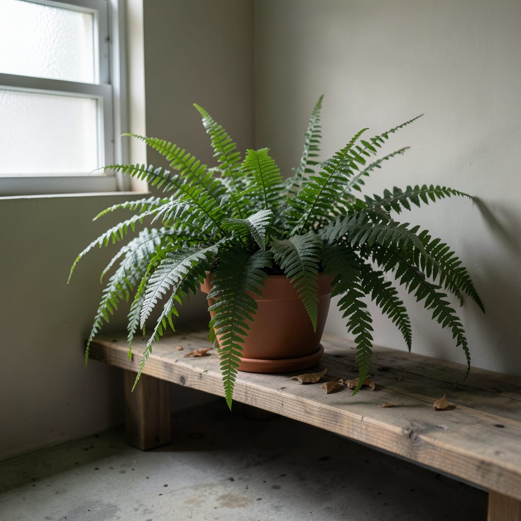 Comprehensive overwinter boston fern in garage visual reference